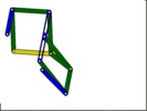 View from the front showing a mechanism named straight-line mechanism having a link with rectilinear translation