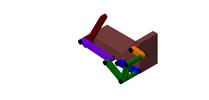 ISO-view showing a mechanism named chebyshev multiple-bar dwell mechanism in position P00