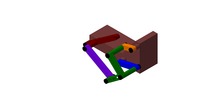 ISO-view showing a mechanism named chebyshev multiple-bar dwell mechanism in position P02
