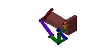 ISO-view showing a mechanism named chebyshev multiple-bar dwell mechanism in position P01