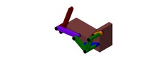 ISO-view showing a mechanism named chebyshev multiple-bar dwell mechanism in position P04