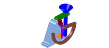 ISO-view showing a mechanism named multiple-bar single-pan balance in position P06