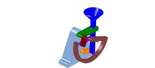 ISO-view showing a mechanism named multiple-bar single-pan balance in position P05