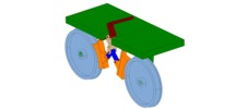 ISO-view showing a mechanism named multiple-bar mechanism of a wheel brake in position P02