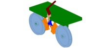 ISO-view showing a mechanism named multiple-bar mechanism of a wheel brake in position P00