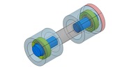 WRL-file for the model "A kinematic rotation torque freely engaged with a bearing"