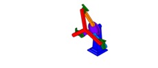 ISO-view showing a mechanism named multiple-bar paddle-wheel mechanism in position P02