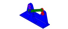 WRL-file for the model "crossed-crank mechanism with safety stops"