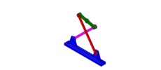 WRL-file for the model "chebyshev four-bar approximate straight-line mechanism"