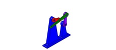 ISO-view showing a mechanism named Evans-de Jonge four-bar approximate straight-line mechanism in position P02