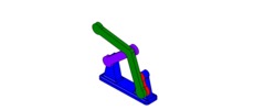 WRL-file for the model "Chebyshev four-bar approximate circle-tracing mechanism"