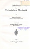 Grübler - LehrbuchMechanik III - Titelseite