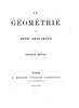 Descartes - La Geometrie - Front page