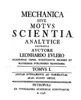 Euler - Mechanica - Teil 1 - Titelseite