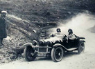 The unforgettable Tazio Nuvolari with G.B. Guidotti wins the “Mille Miglia” race on the Alfa Romeo 1750 6c