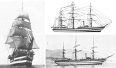 Training ship Amerigo Vespucci. From Almanacco Navale 1940 – Uff. Collegamento Stampa del Ministero della Marina, Milano, 1939.