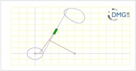 Six bar linkage. Inverted slider crank kinematic chain connected in parallel with a four bar linkage -1 (Variant 3)