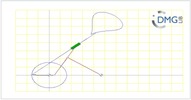 Six bar linkage. Inverted slider crank kinematic chain connected in parallel with a four bar linkage -1 (Variant 10)