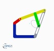 Six bar linkage. Slider crank kinematic chain connected in parallel with a four bar linkage -2 (Variant 1)_ProE