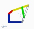 Six bar linkage. Slider crank kinematic chain connected in parallel with a four bar linkage -2 (Variant 2)_ProE