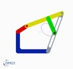 Six bar linkage. Slider crank kinematic chain connected in parallel with a four bar linkage -2 (Variant 3)_ProE
