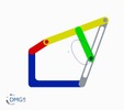 Six bar linkage. Slider crank kinematic chain connected in parallel with a four bar linkage -2 (Variant 4)_ProE