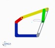 Six bar linkage. Slider crank kinematic chain connected in parallel with a four bar linkage -2 (Variant 6)_ProE
