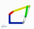 Six bar linkage. Slider crank kinematic chain connected in parallel with a four bar linkage -2 (Variant 8)_ProE