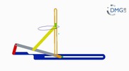 Six bar linkage. Slider crank kinematic chain connected in parallel with a slider crank -2 (Variant 3)_ProE
