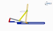 Six bar linkage. Slider crank kinematic chain connected in parallel with a slider crank -2 (Variant 4)_ProE