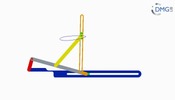 Six bar linkage. Slider crank kinematic chain connected in parallel with a slider crank -2 (Variant 5)_ProE