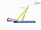 Six bar linkage. Slider crank kinematic chain connected in parallel with a slider crank -2 (Variant 7)_ProE