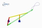 Six bar linkage. Inverted slider crank kinematic chain connected in parallel with a four bar linkage -1 (Variant 16)_ProE