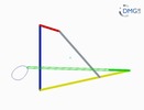 Six bar linkage. Inverted slider crank kinematic chain connected in parallel with a four bar linkage -3 (Variant 20)_ProE