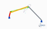 Six bar linkage. Inverted slider crank kinematic chain connected in parallel with a four bar linkage -4 (Variant 8)_ProE