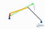 Six bar linkage. Inverted slider crank kinematic chain connected in parallel with a four bar linkage -4 (Variant 19)_ProE