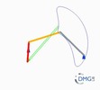Six bar linkage. Inverted slider crank kinematic chain connected in parallel with a four bar linkage -4 (Variant 25)_ProE
