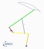 Six bar linkage. RRR kinematic chain connected in parallel with a four bar linkage -1 (Variant 4)_ProE