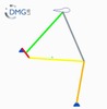Six bar linkage. RRR kinematic chain connected in parallel with a four bar linkage -3 (Variant 13)_ProE