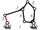 Coupler mechanism with 6 links