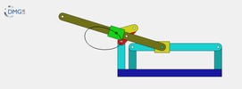 Six bar linkage. Slider crank kinematic chain connected in parallel with a slider crank-1 (Variant 2)_SolidWorks