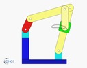 Six bar linkage. Slider crank kinematic chain connected in parallel with a four bar linkage -2 (Variant 6)_SolidWorks