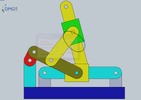 Six bar linkage. Slider crank kinematic chain connected in parallel with a slider crank -2 (Variant 1)_SolidWorks