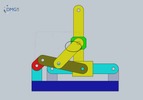 Six bar linkage. Slider crank kinematic chain connected in parallel with a slider crank -2 (Variant 2)_SolidWorks