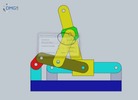 Six bar linkage. Slider crank kinematic chain connected in parallel with a slider crank -2 (Variant 3)_SolidWorks