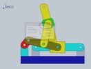 Six bar linkage. Slider crank kinematic chain connected in parallel with a slider crank -2 (Variant 4)_SolidWorks
