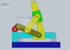 Six bar linkage. Slider crank kinematic chain connected in parallel with a slider crank -2 (Variant 5)_SolidWorks