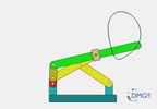 Six bar linkage. Inverted slider crank kinematic chain connected in parallel with a four bar linkage -1 (Variant 2)_SolidWorks