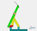 Six bar linkage. Inverted slider crank kinematic chain connected in parallel with a four bar linkage -1 (Variant 16)_SolidWorks