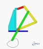 Six bar linkage. Inverted slider crank kinematic chain connected in parallel with a four bar linkage -2 (Variant 1)_SolidWorks